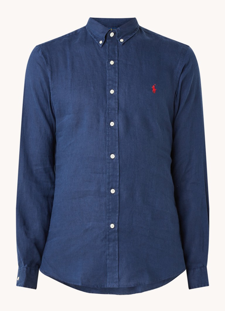 Ralph Lauren uska lanena košulja s logom