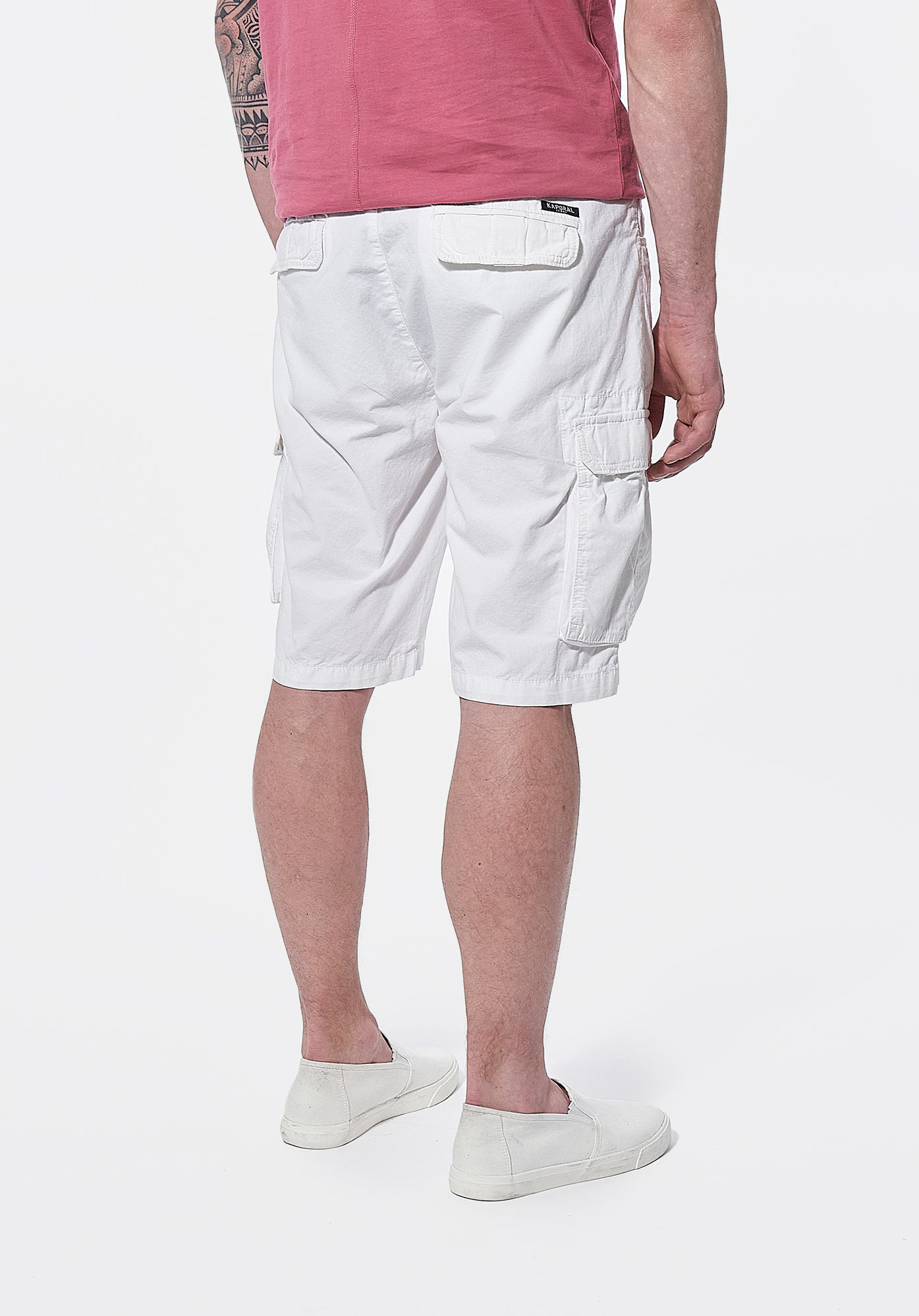 NIMES  Bermuda cargo blanc Homme en 100% coton