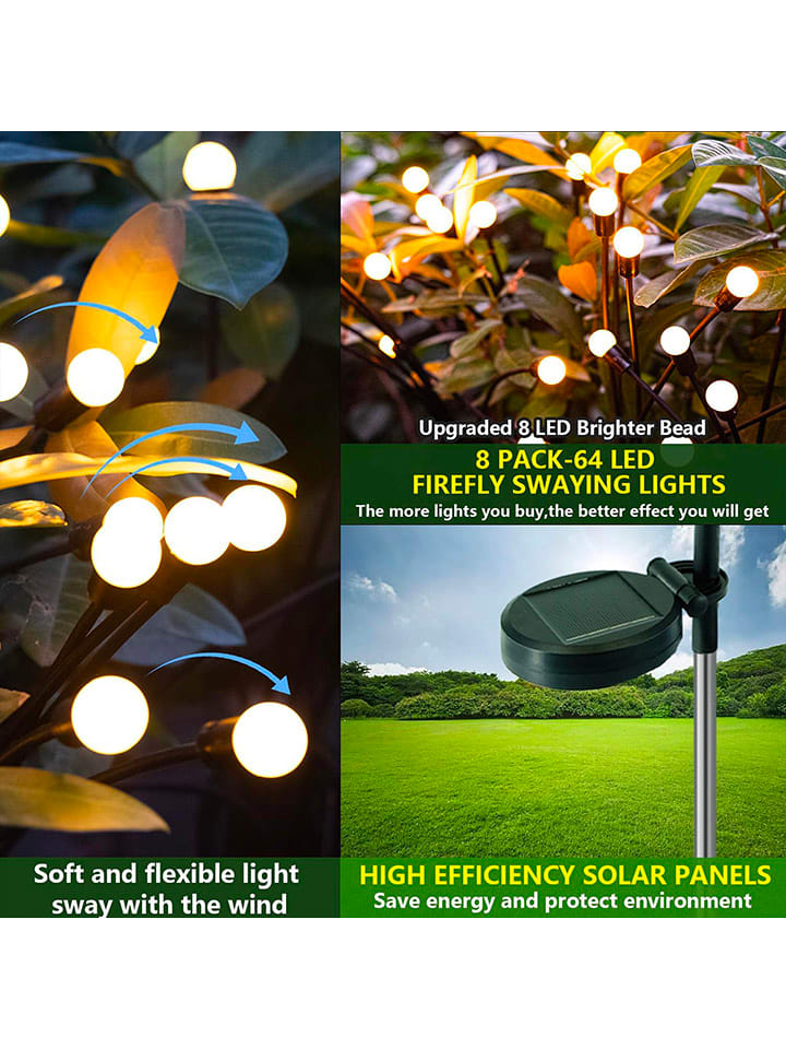 lumisky 3er-Set: LED-Solarleuchten in Schwarz - (H)70 cm günstig kaufen onesize
