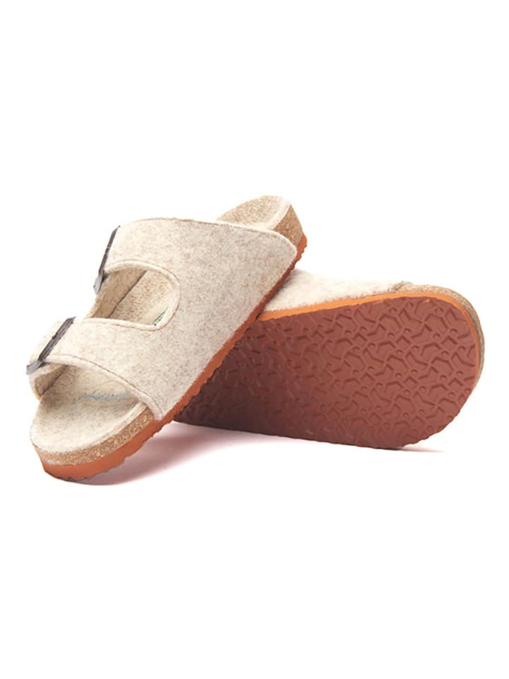 Comfortfusse Woll-Pantoletten in Beige günstig kaufen
