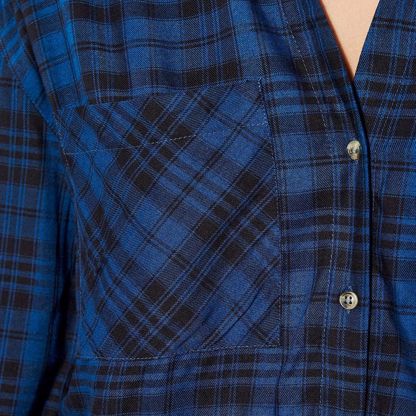 NESS   Chemise à carreaux bleus Femme