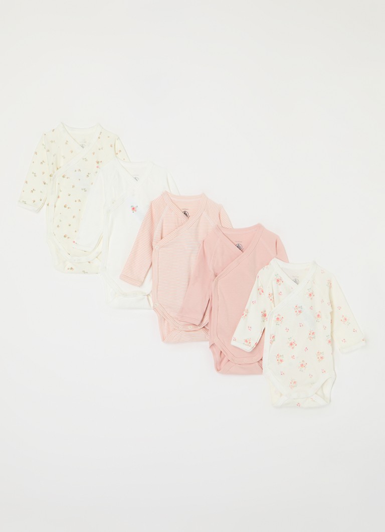 Set Petit Bateau de 5 salopete din bumbac organic