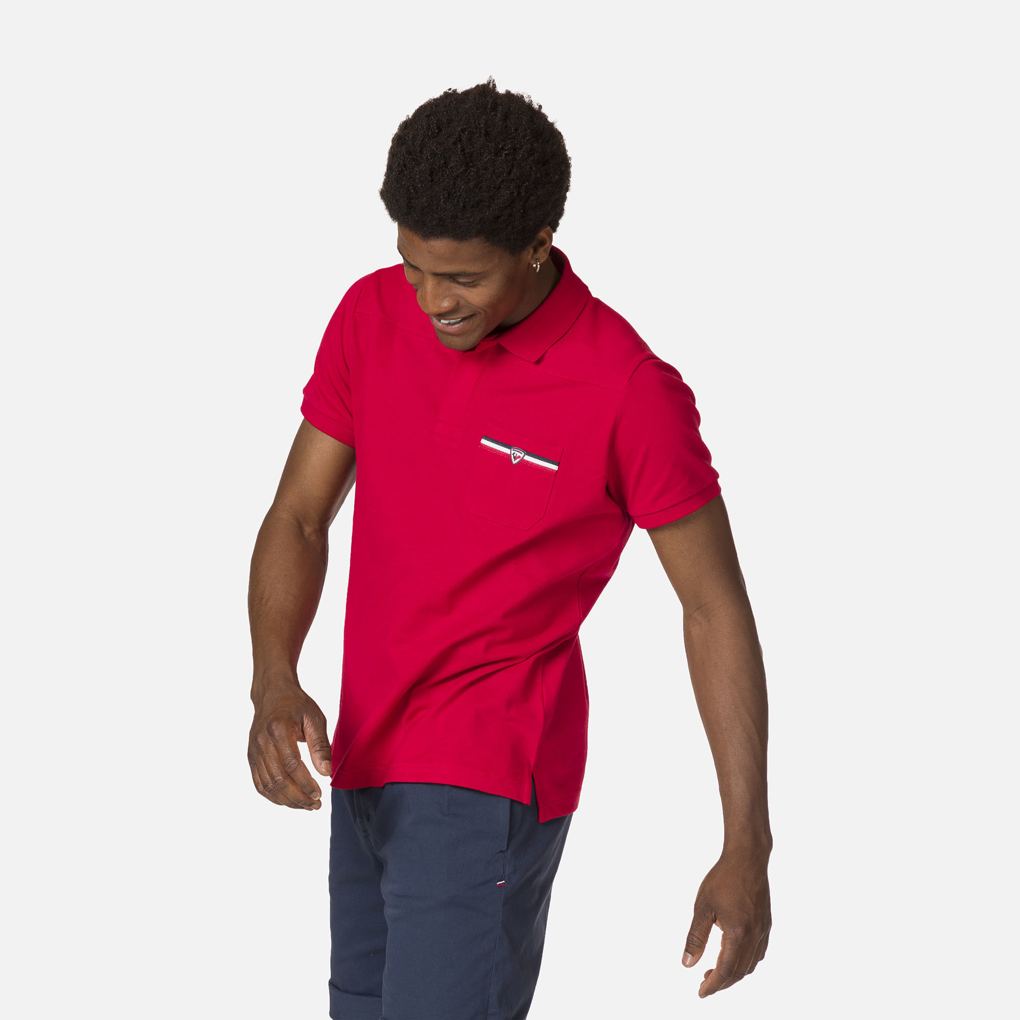 Polo logo à poche homme