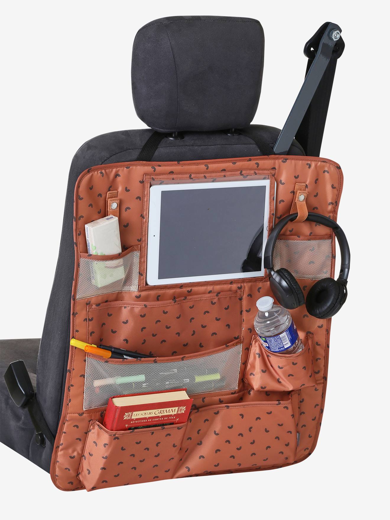 Vertbaudet Kinder Auto-Organizer FASHION ROLL - wollweiß regenbogen