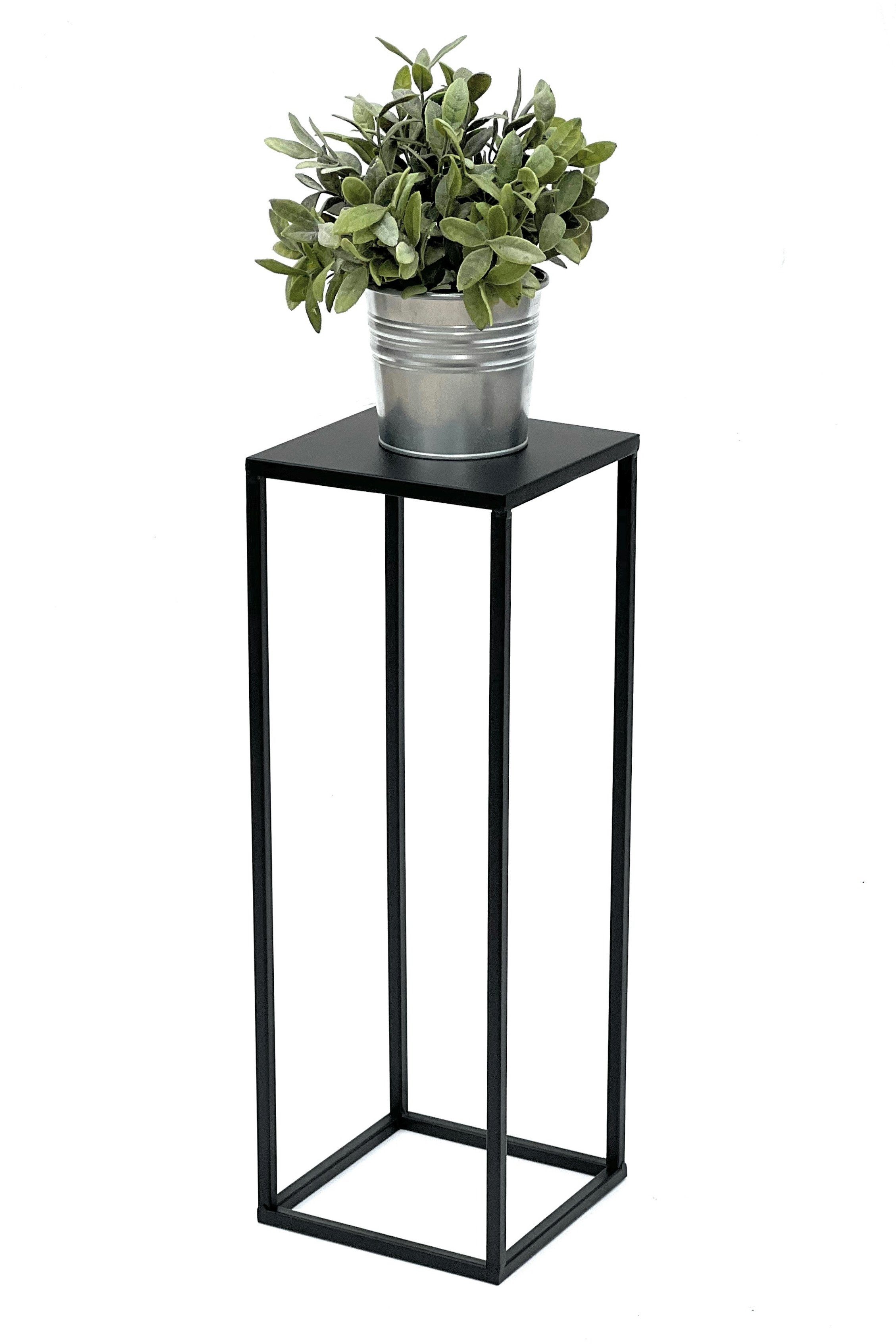 DanDiBo Blumenständer Blumenhocker Metall Schwarz Eckig 70-50 cm Blumenständer Beistelltisch