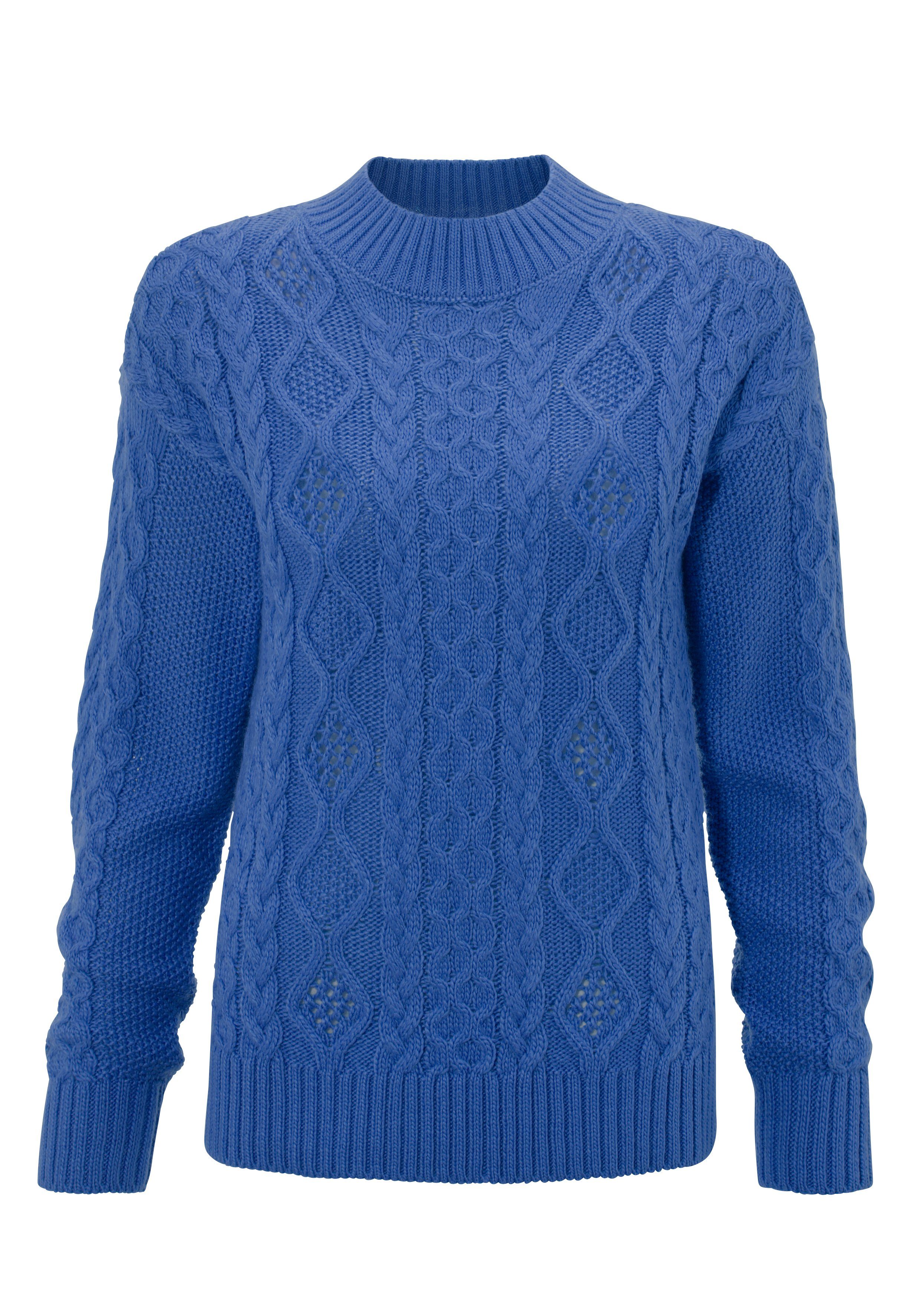 Aniston CASUAL Rundhalspullover im trendigen Strick-Muster-Mix