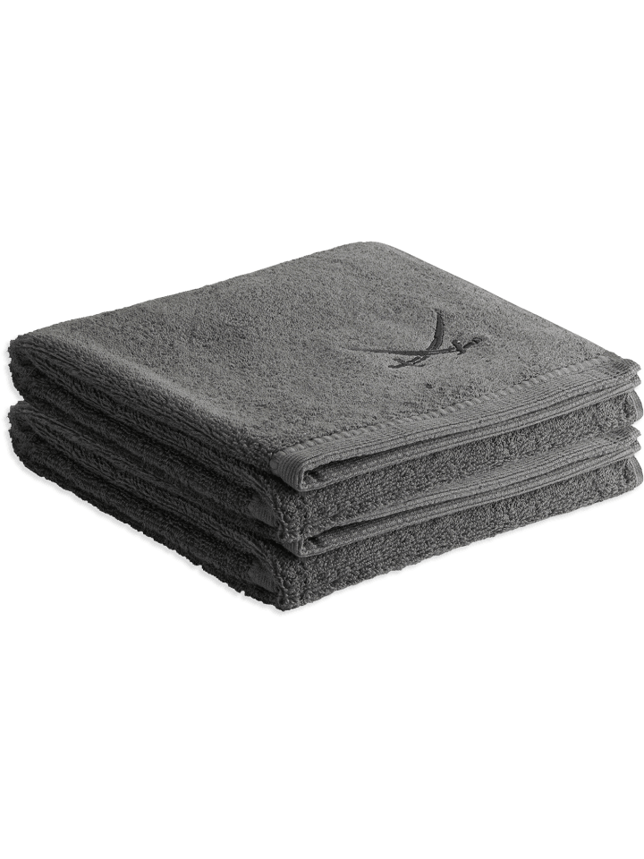 Sansibar 2er Handtuch-Set „Frottier-Kollektion Classic“, 50x100 cm in Anthrazit günstig kaufen onesize