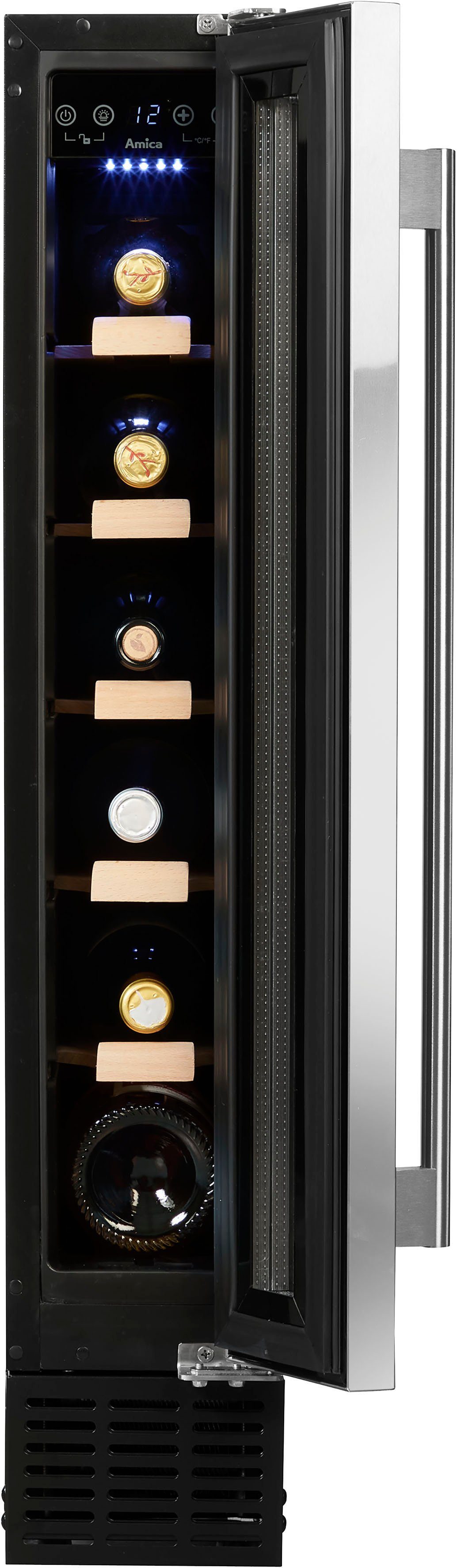 Amica Weinkühlschrank WK 341 101 E,für 6 Standardflaschen á 0,75l, Standkühlschrank