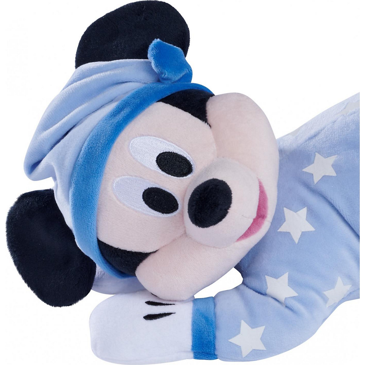 Gute Nacht Mickey liegend, 30 cm Plüschfigur, leuchtet im Dunkeln
