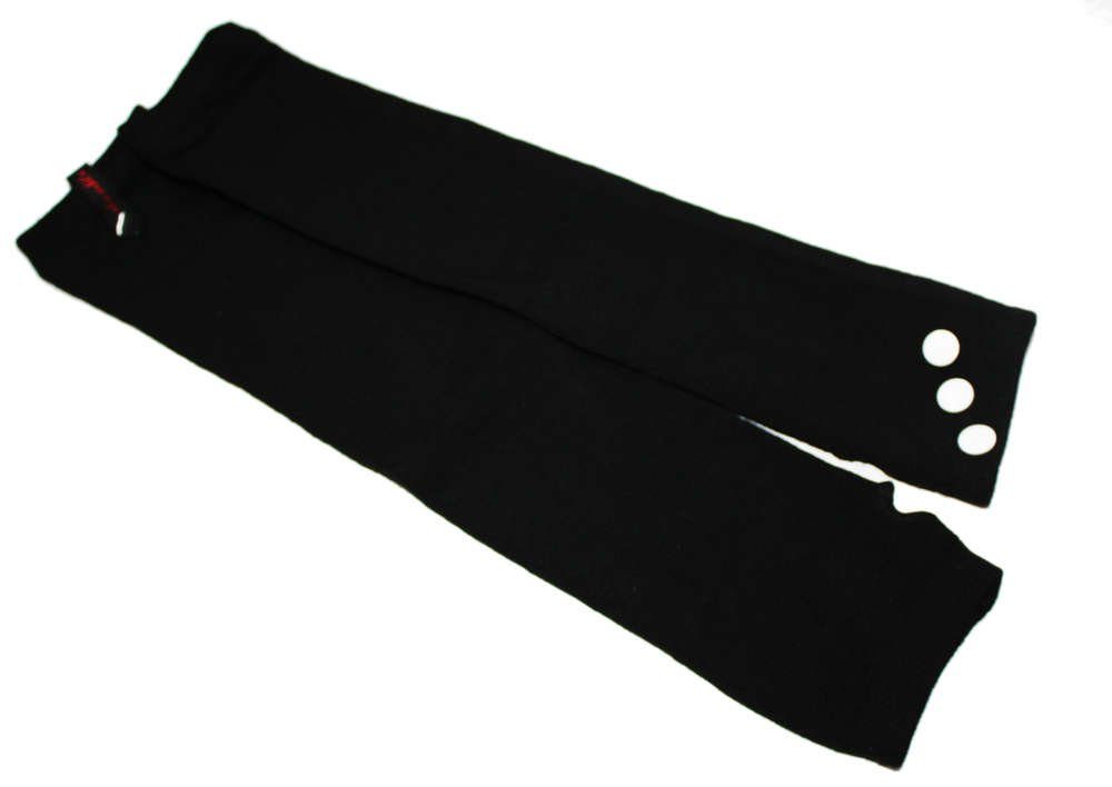 dunkle design Armstulpen Fingerlose Handschuhe Stulpen Strick Schwarz 3 Nieten Weiß
