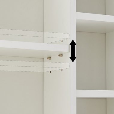 CLIPOP Spiegelschrank Badezimmerschrank, Wandschrank, Hängeschrank mit verstellbarer Ablage Aufbewahrungsschrank für Badezimmer