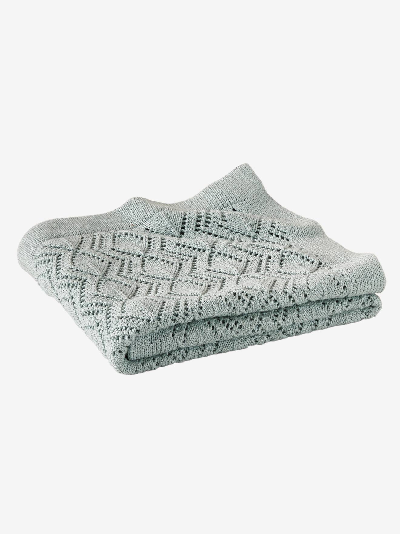 Couverture pointelle en coton bio* sable