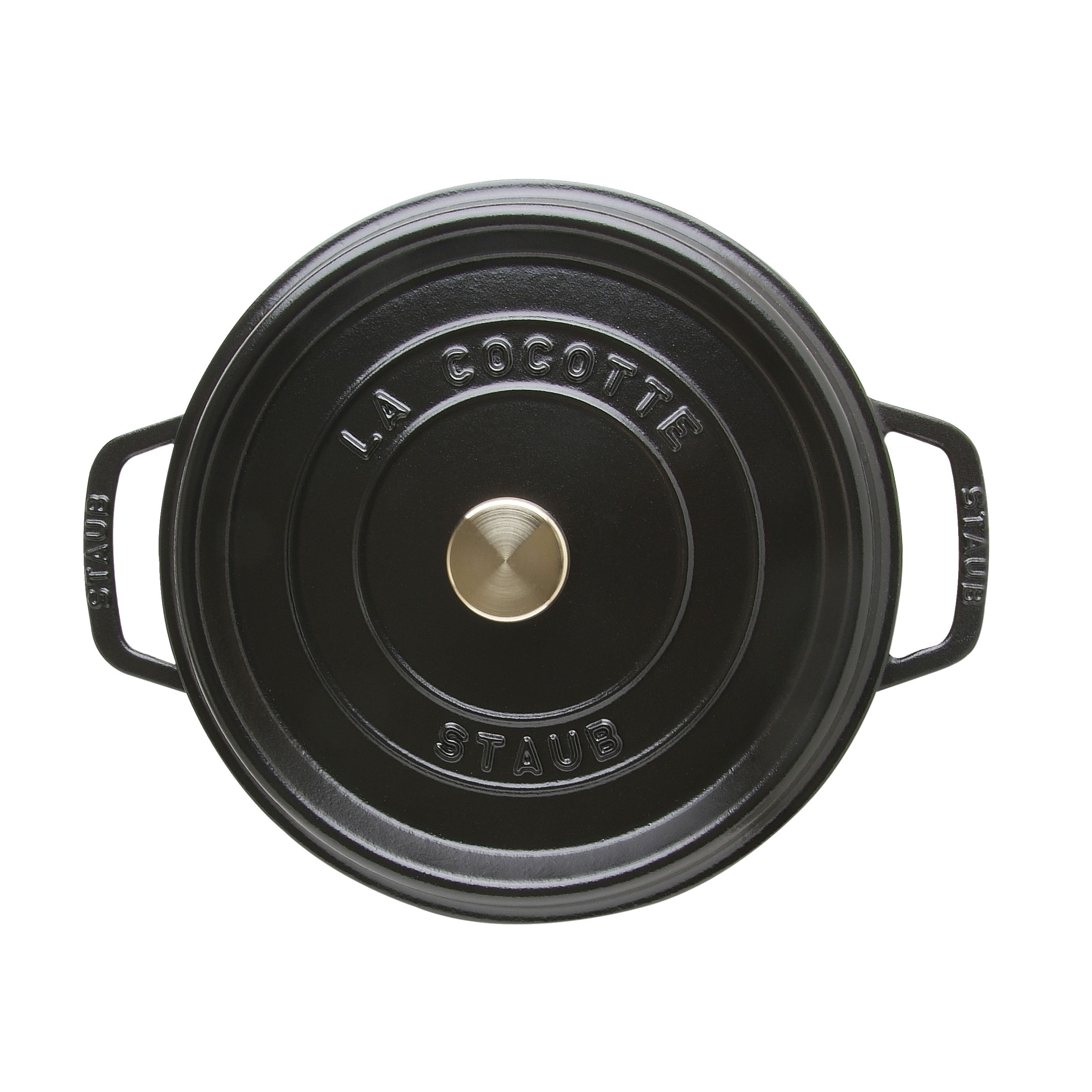 Cocotte tief 24 cm, rund, Schwarz, Gusseisen