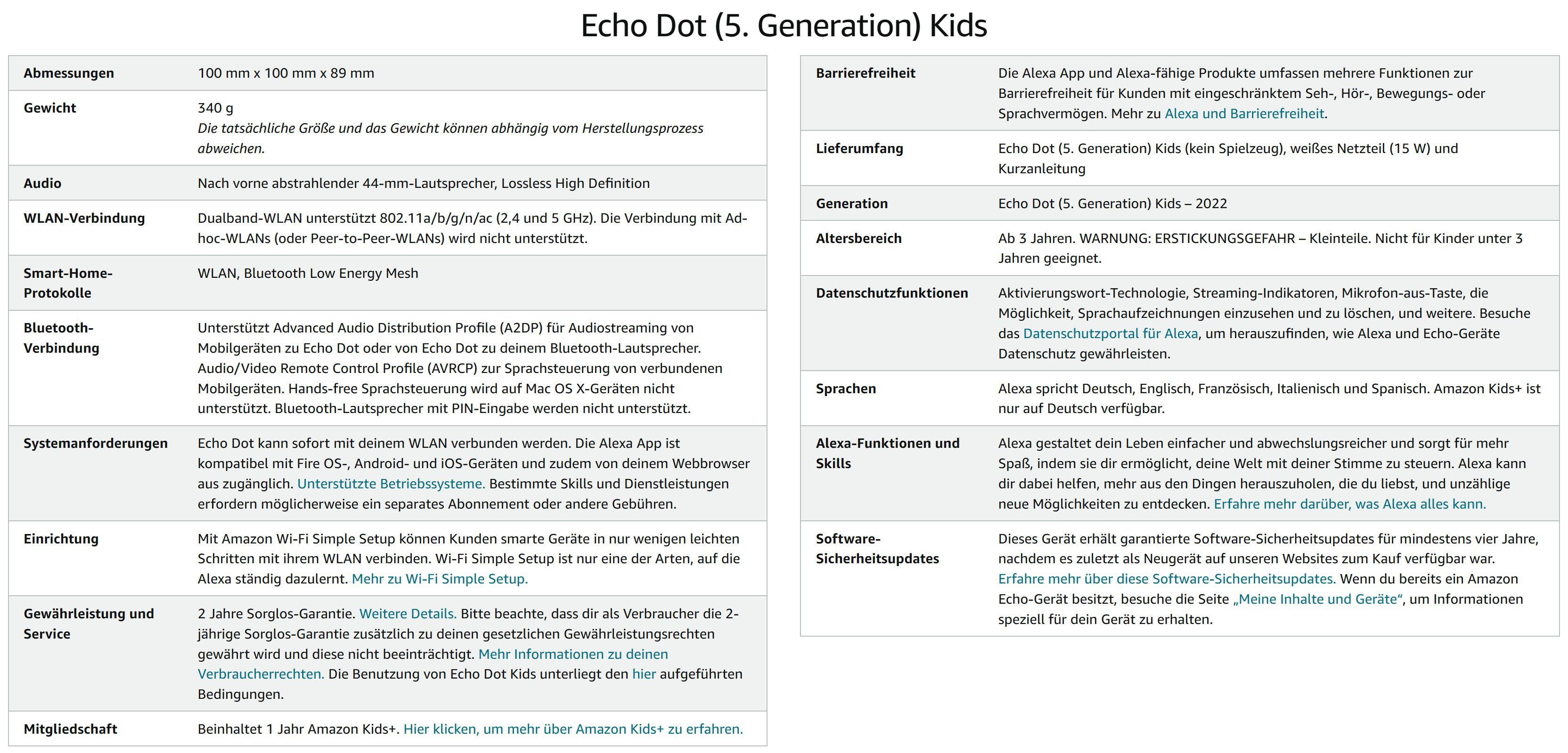 Amazon Echo Dot Kids (5. Gen., 2022) / Alexa / Drachen Design Bluetooth-Lautsprecher