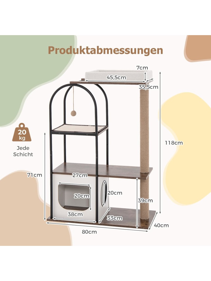 COSTWAY Katzenbaum 118cm in Weiß günstig kaufen onesize