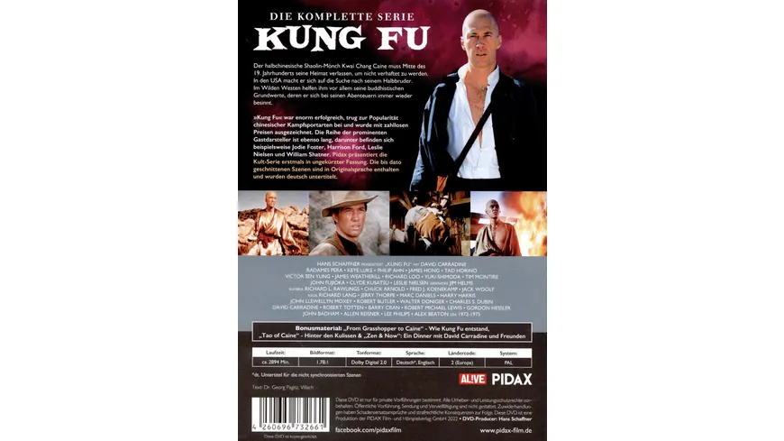 Kung Fu - Komplettbox - Ungekürzte Fassung / Die komplette Kultserie mit David Carradine (Pidax Serien-Klassiker)  [11 DVDs]