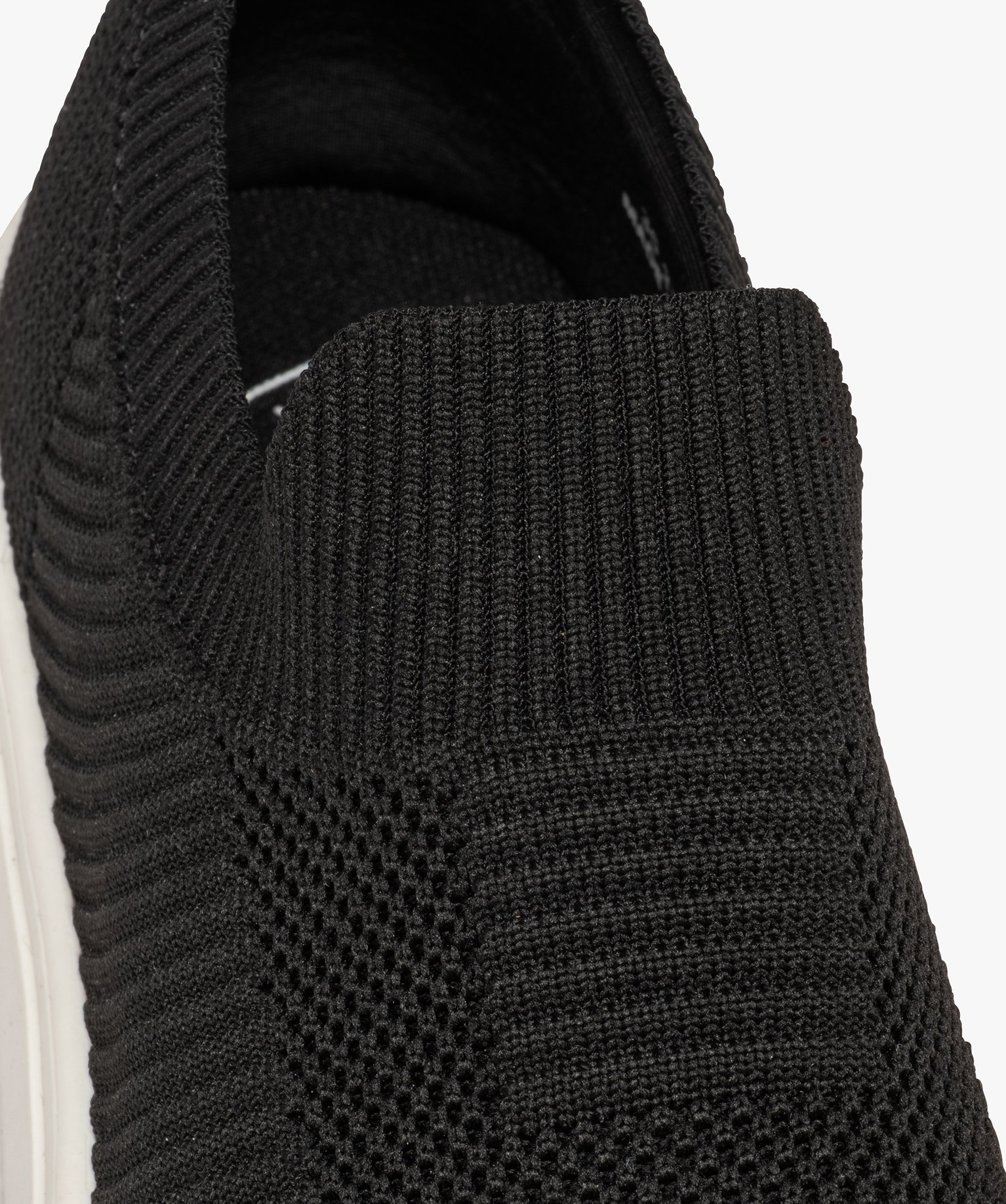 Baskets homme style chaussettes en maille unie noir | GEMO