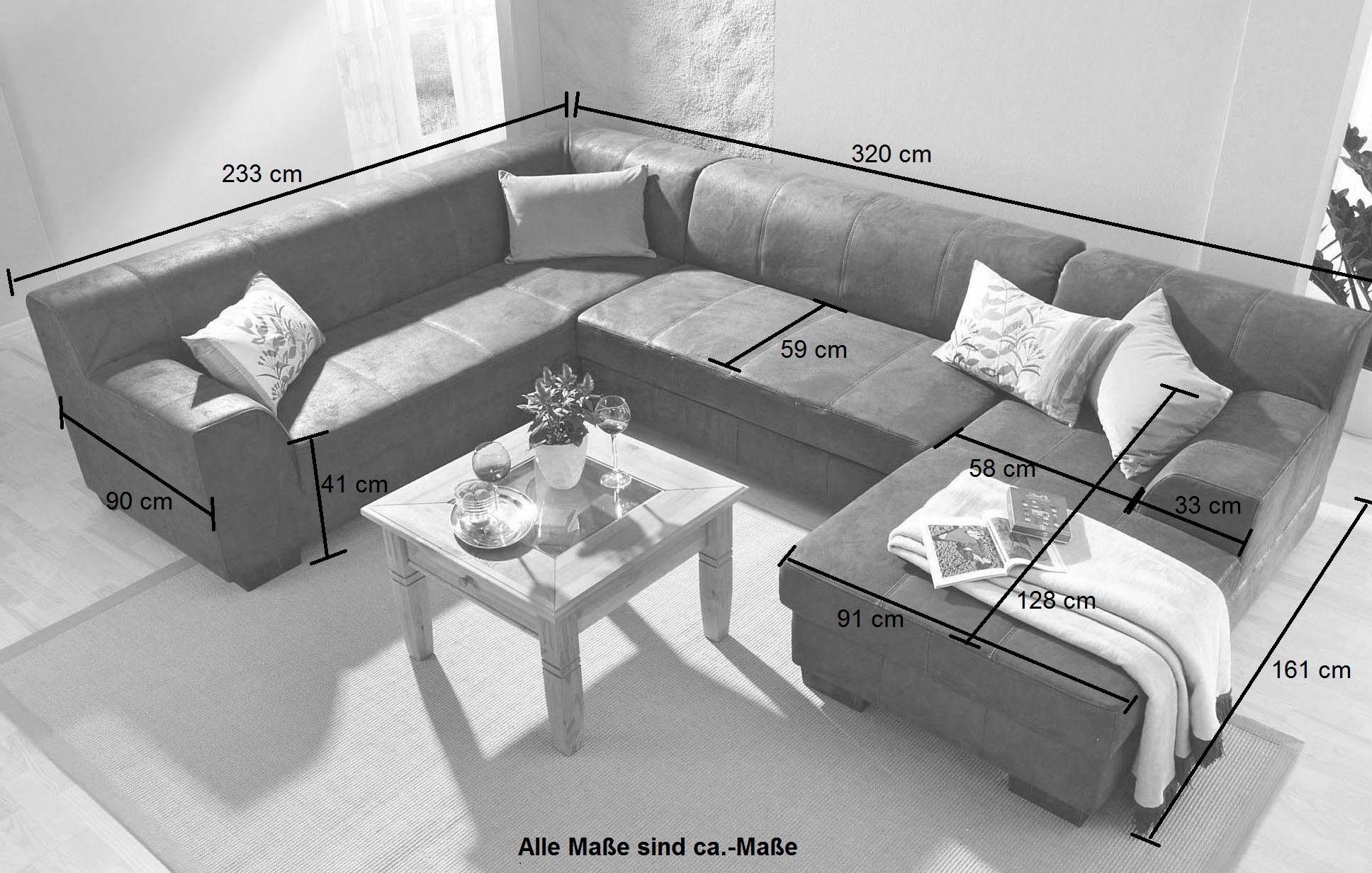Home affaire Wohnlandschaft Falk, mit Federkern und wahlweise mit Bettfunktion