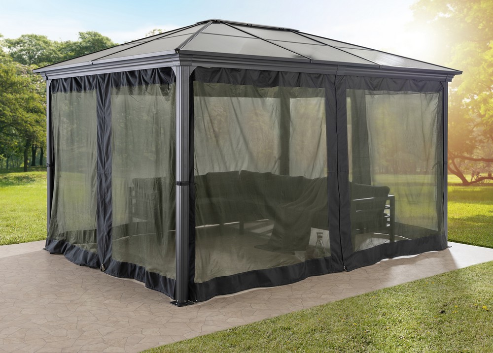 lovingHome® Gartenpavillon,Gartenzelt,Pavillon, mit lichtdurchlässigem, 12㎡
