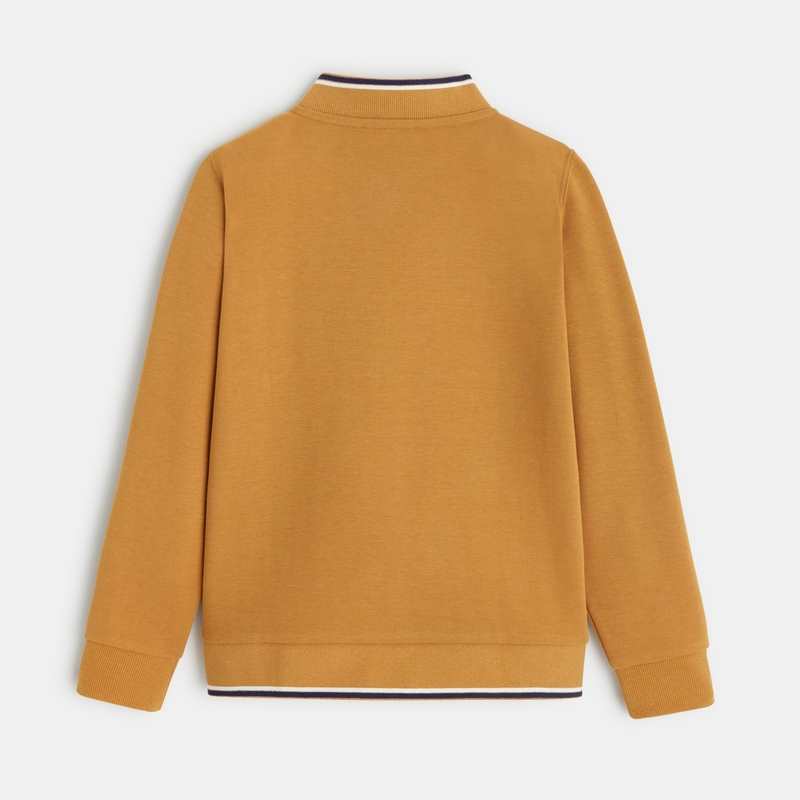 Sweat-shirt zippé façon teddy marron garçon