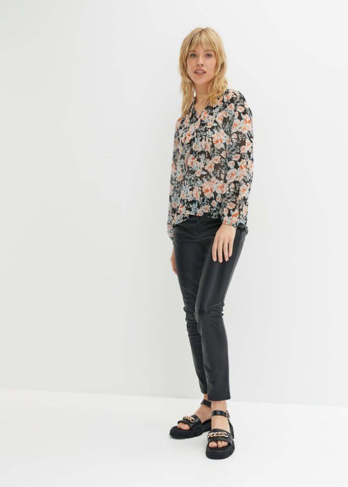 Chiffon-Bluse mit Blumenmuster