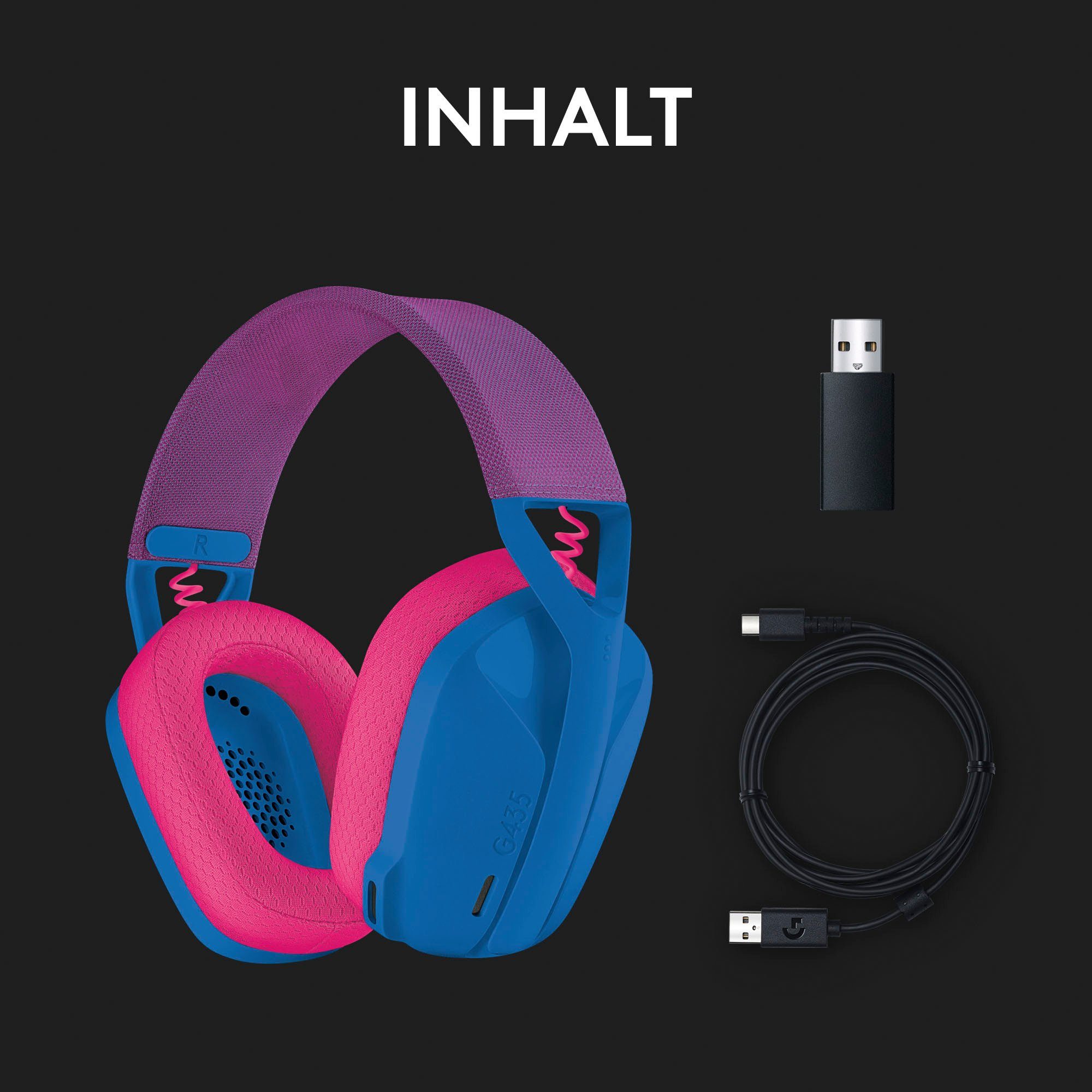 Logitech G G435 LIGHTSPEED Wireless-Headset (Bluetooth,18h Akku, Dolby Atmos, PC, PS4, PS5)