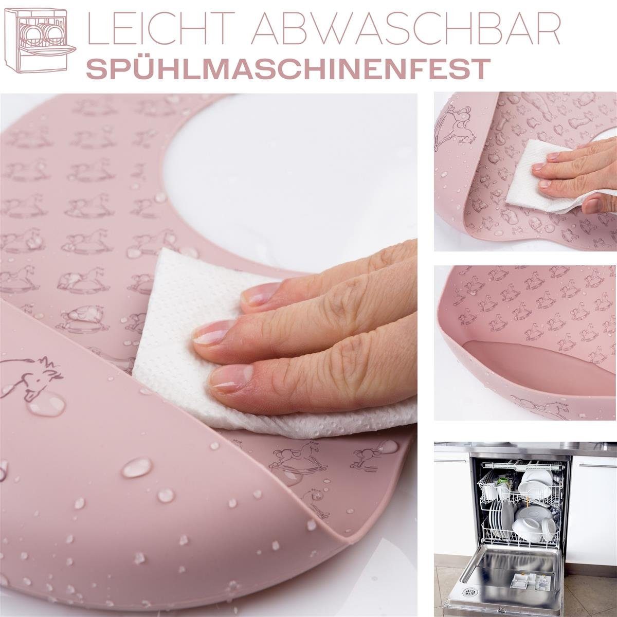 SEI Design Lätzchen 2 Stück Auffanglätzchen Baby Silikonlätzchen, (2-St), BPA/PVC/BPP-frei
