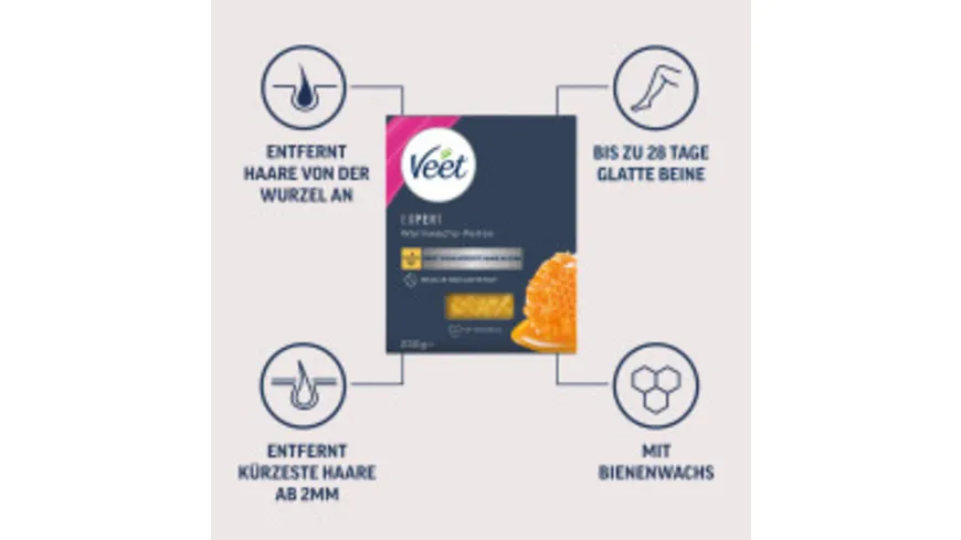 Veet Expert Warmwachs Perlen mit Bienenwachs 230 g