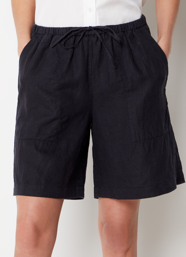 Pantaloni scurți din in Marc O'Polo, cu talie medie și croi larg.