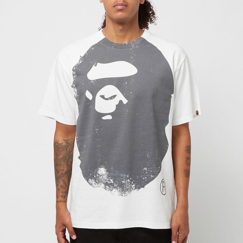 A Bathing Ape Overprinted Ape Head Tee M white