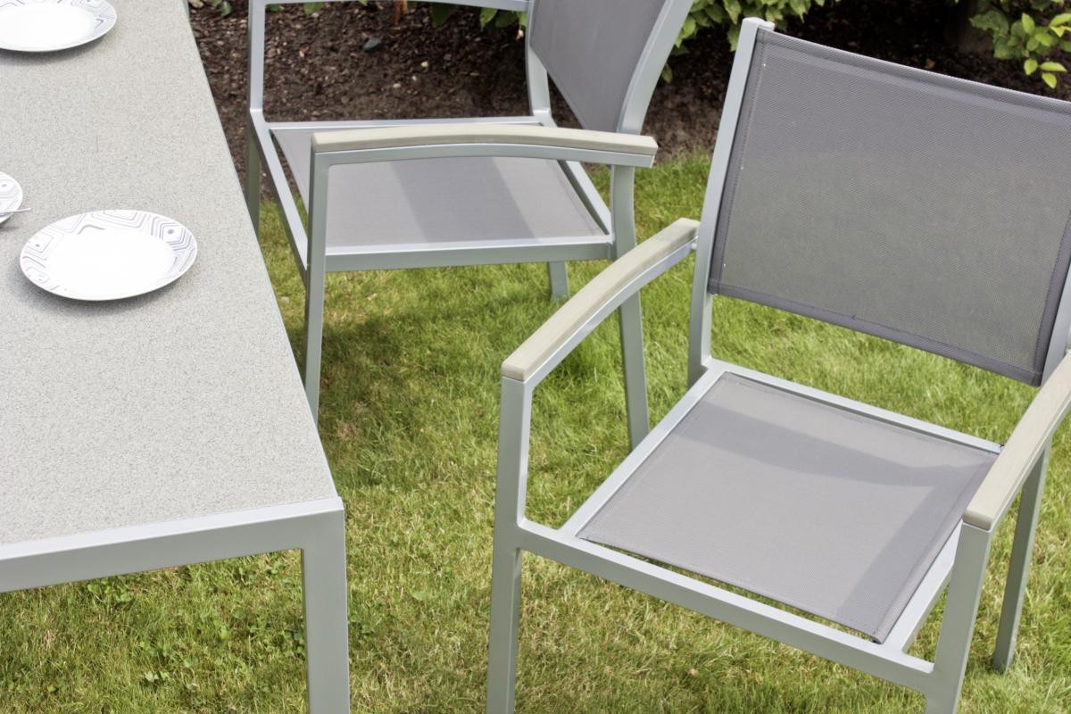 Garden Pleasure Harms Gruppe Grace 7tlg. / 1x Tisch / 6x Stapelstuhl