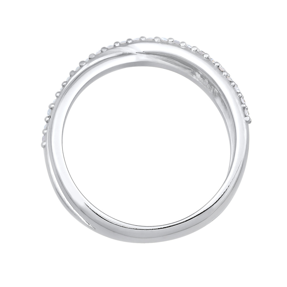 Elli Elli Bague Femmes enroulement forme de X étincelant avec cristaux en argent sterl Bague