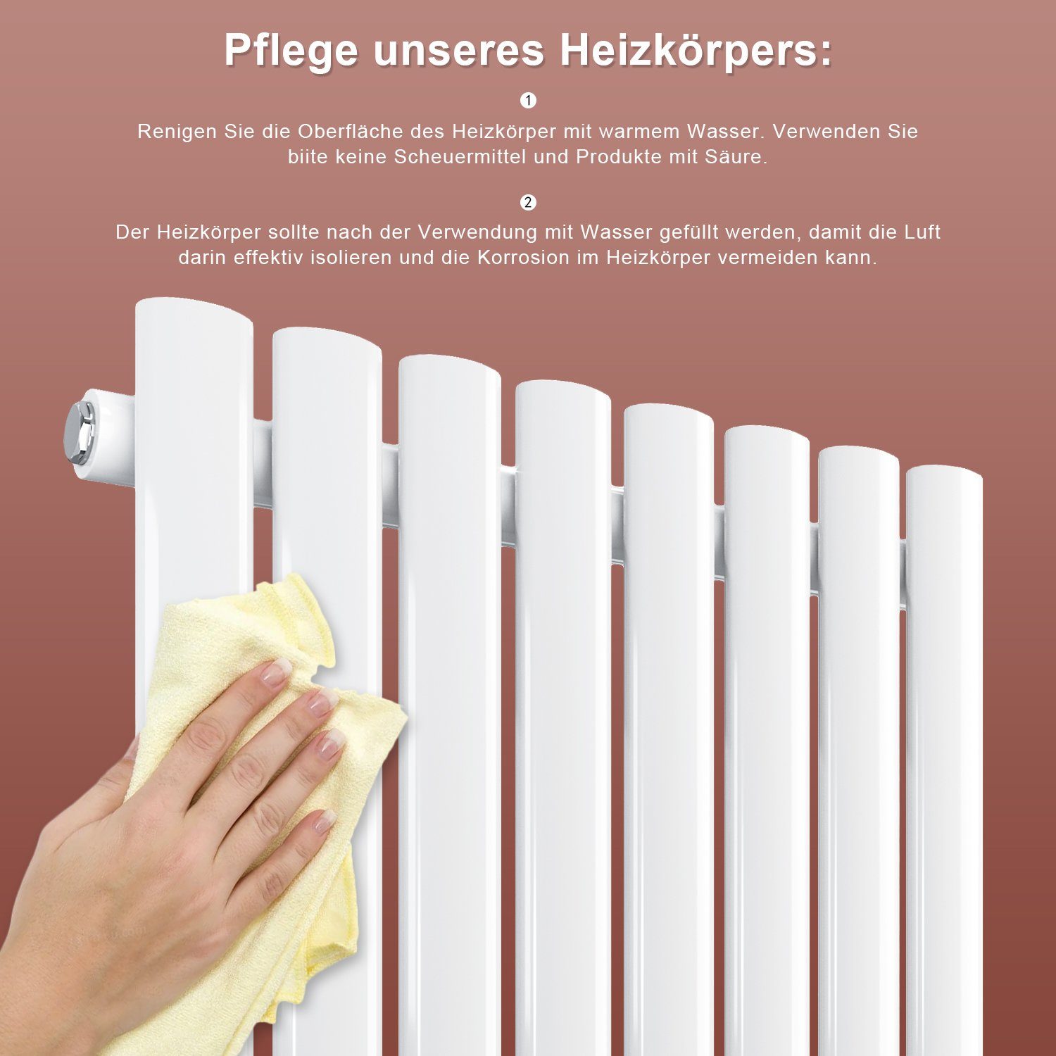 ELEGANT Badheizkörper Heizkörper Design Röhren Heizung modern, Weiß