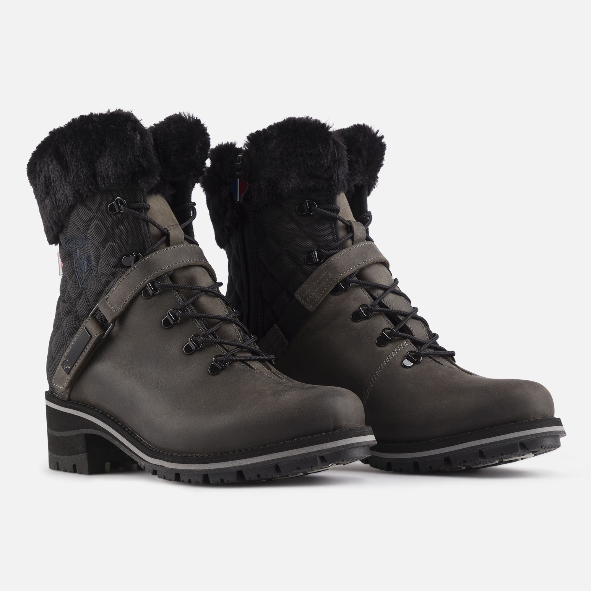 Bottines Megève gris ciré femme