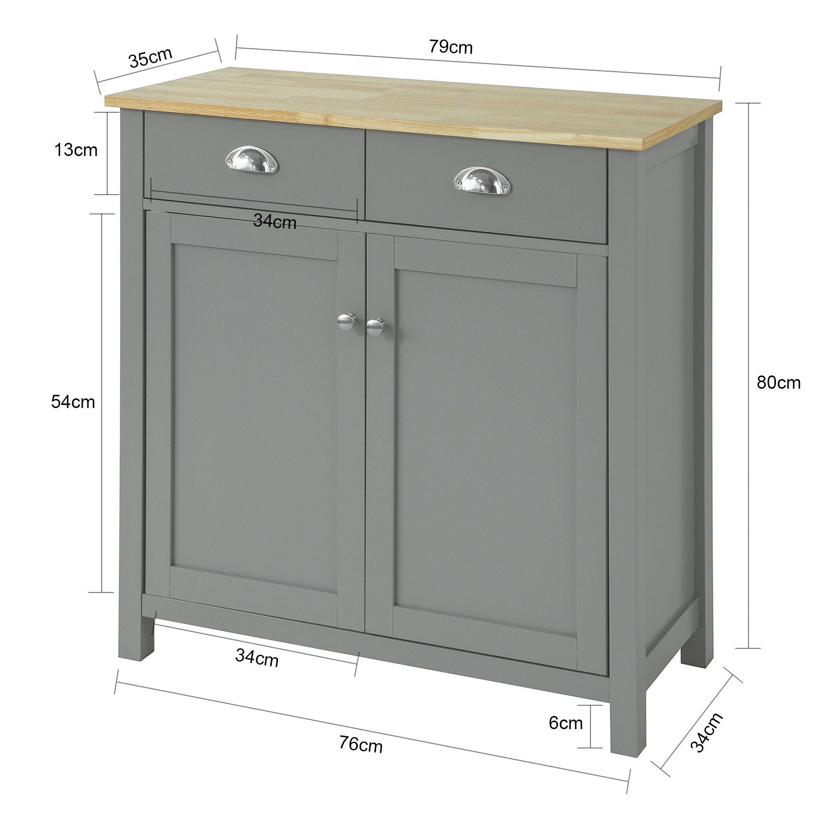 SoBuy Sideboard FSB25, Kommode Küchenschrank Flurschrank