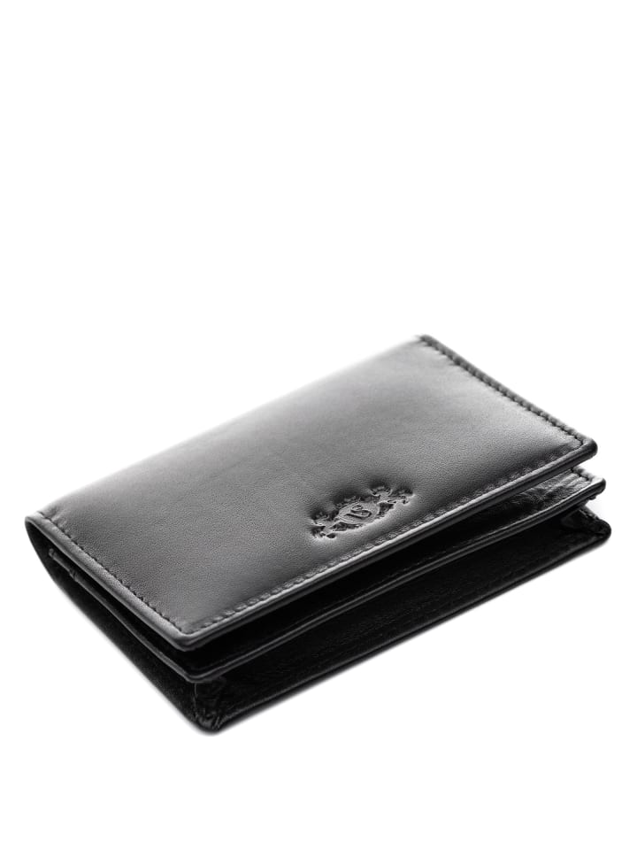 SID & VAIN Leder-Kartenetui echt Leder Damen Geldbeutel groß schwarz COLBY in schwarz günstig kaufen onesize