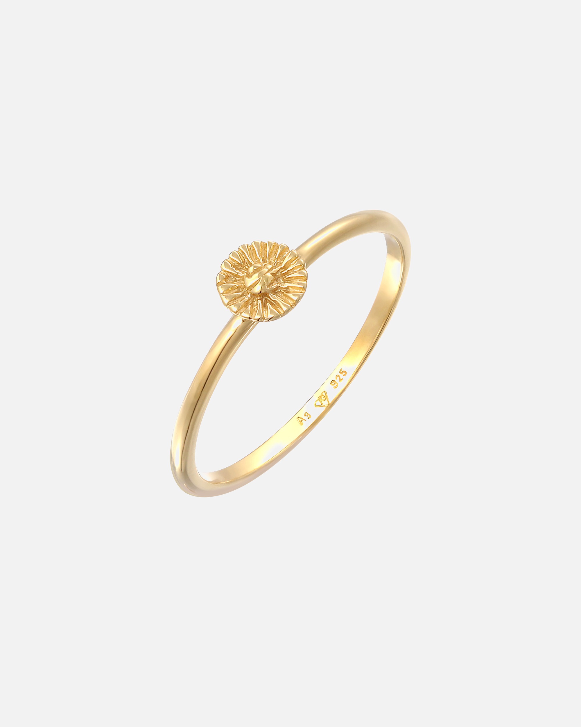Elli ženski boho hipi cvjetni stack od 925 sterling srebra pozlaćen