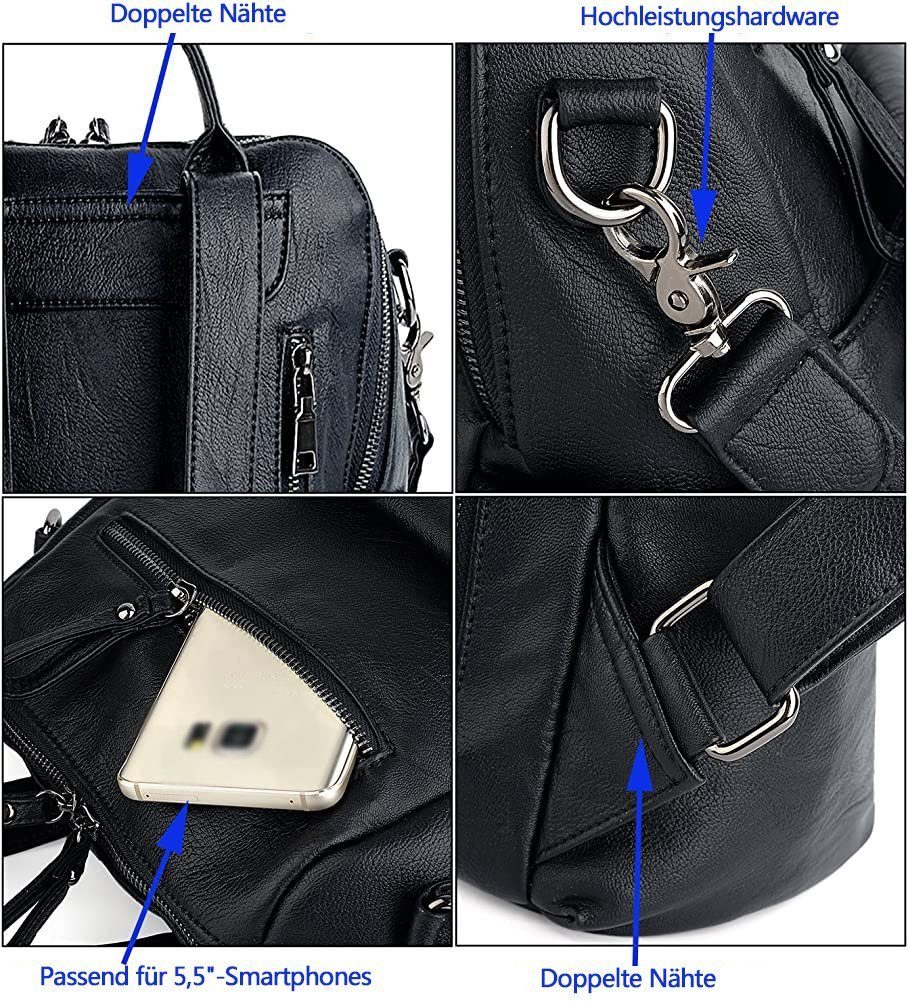 Tapferer Ping Reiserucksack Damen Rucksack Geldbörse aus gewaschenem Material