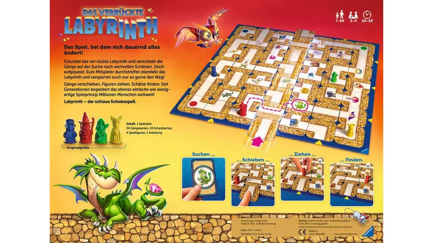 Ravensburger Spiel - Das verrückte Labyrinth - Spieleklassiker für 2 - 4 Personen ab 7 Jahren
