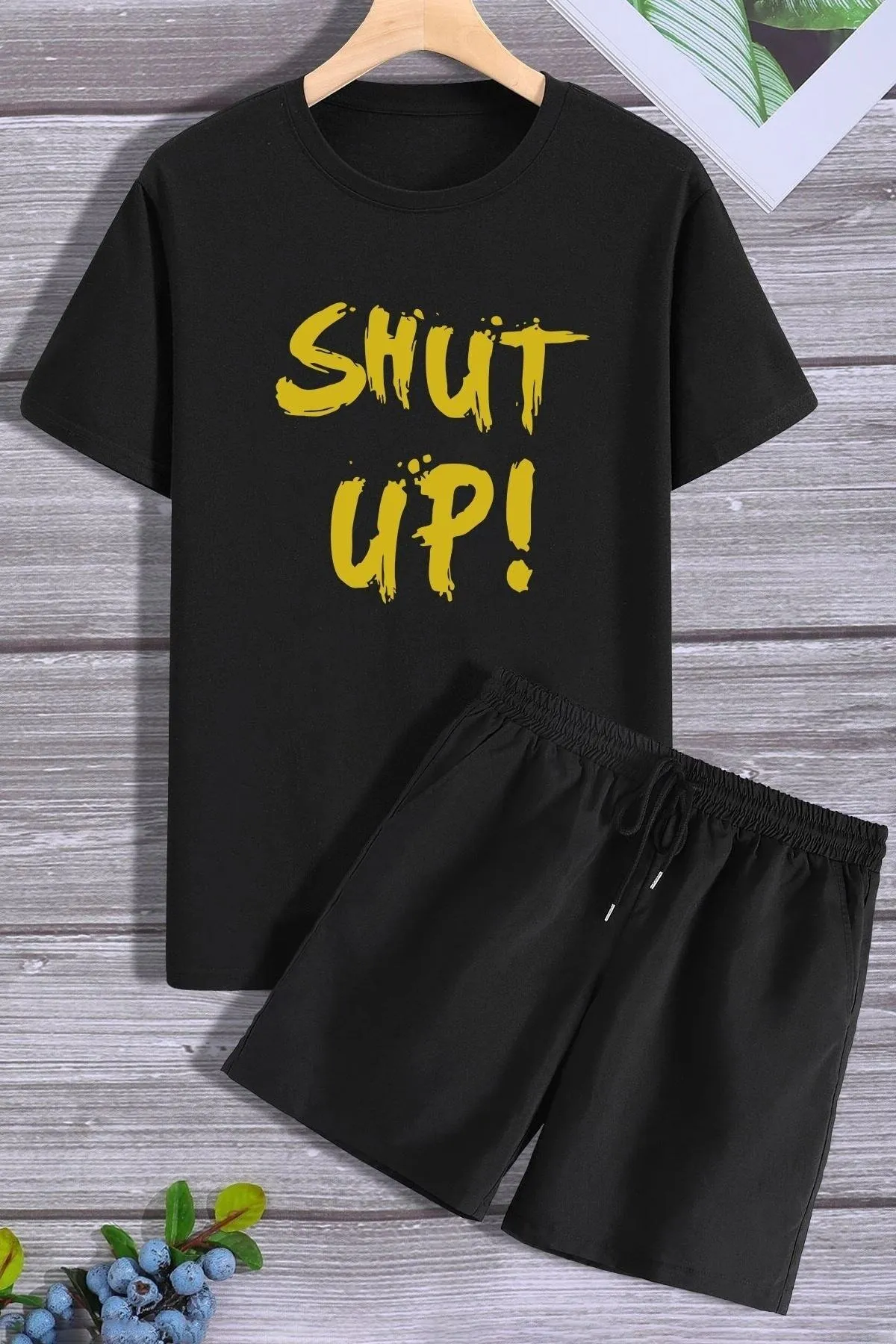 trendypassion  Shut Up Shorts T-Shirt-Trainingsanzug-Set
