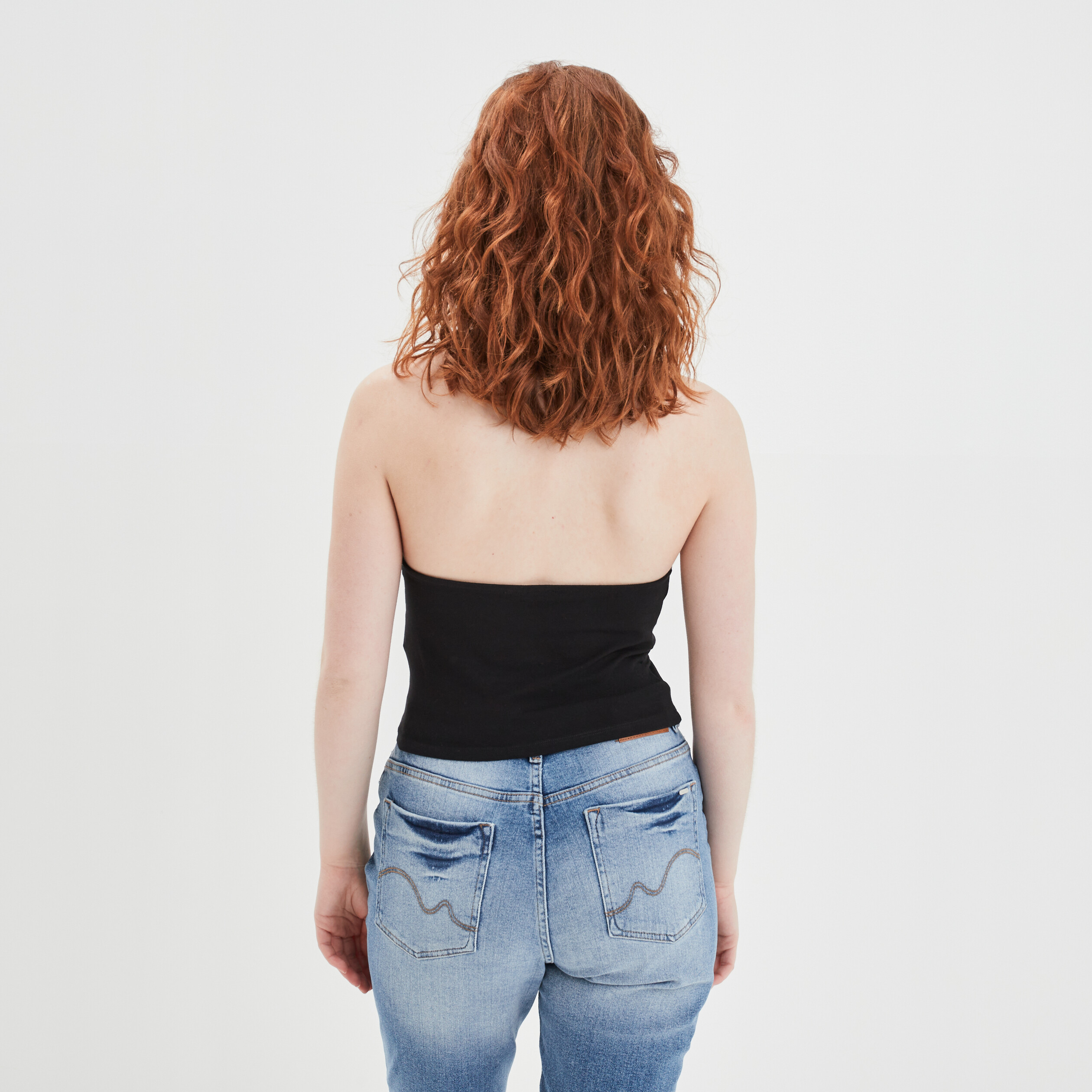 Débardeur cropped dos nu Creeks noir femme | La Halle