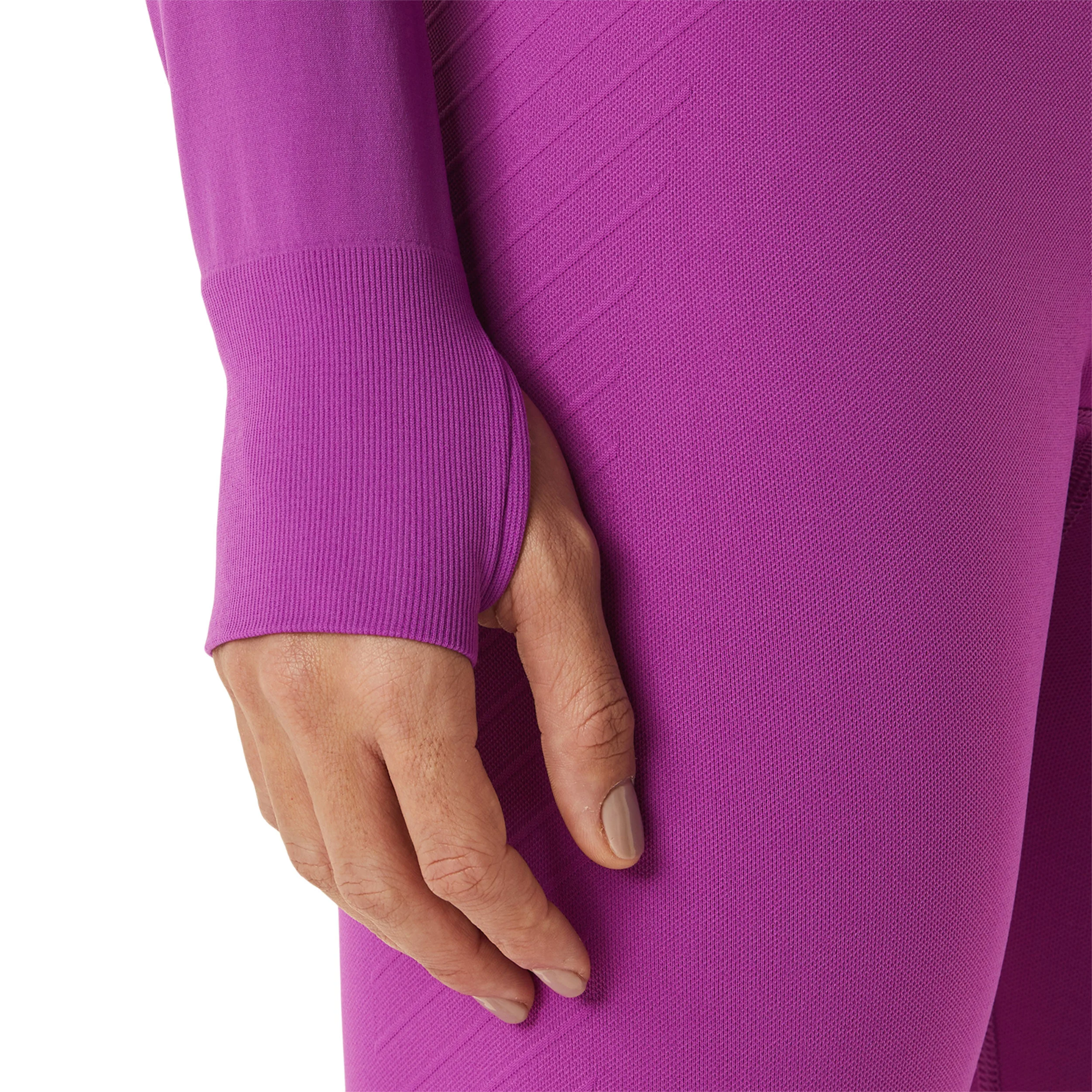 Seamless Crop Top Longsleeve Damen - Lila