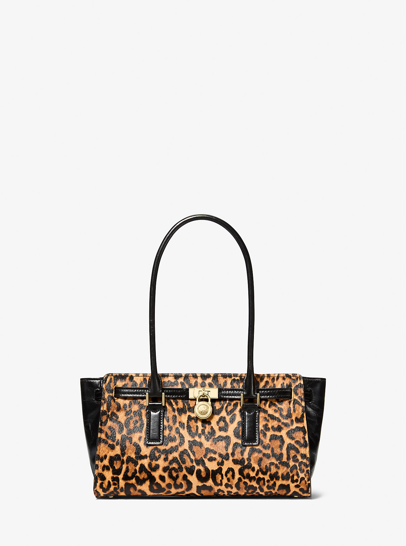 Hamilton Moderne Liten Leopardprint Kalvehårsveske - MARIGOLD