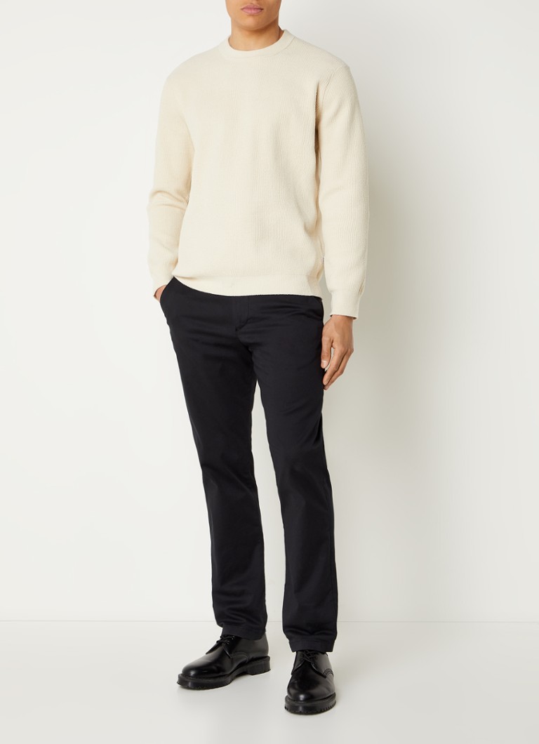 NN.07 Fine-knit sweater in wool blend with ribbed structure