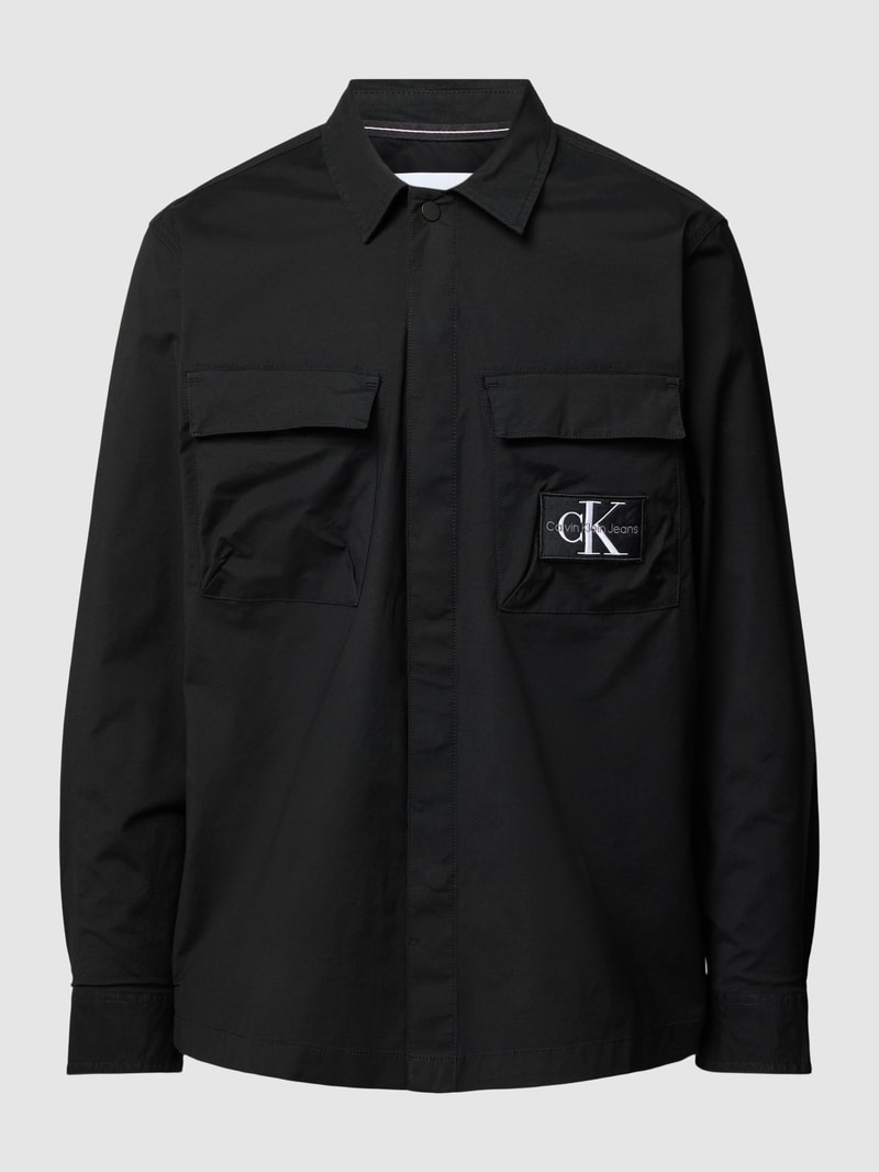 Freizeithemd mit Cargotaschen Modell 'UTILITY' in black