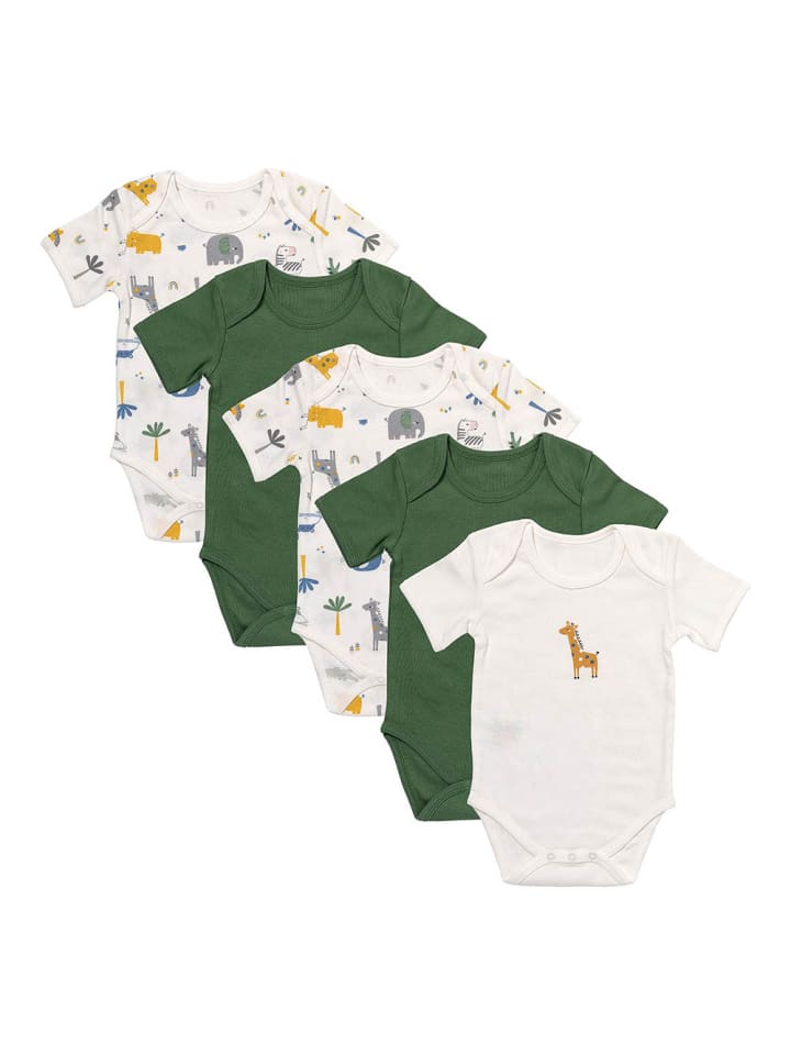 Schlummersack Bio Baby-Bodys kurzarm 5er-Pack in Dunkelgrün günstig kaufen