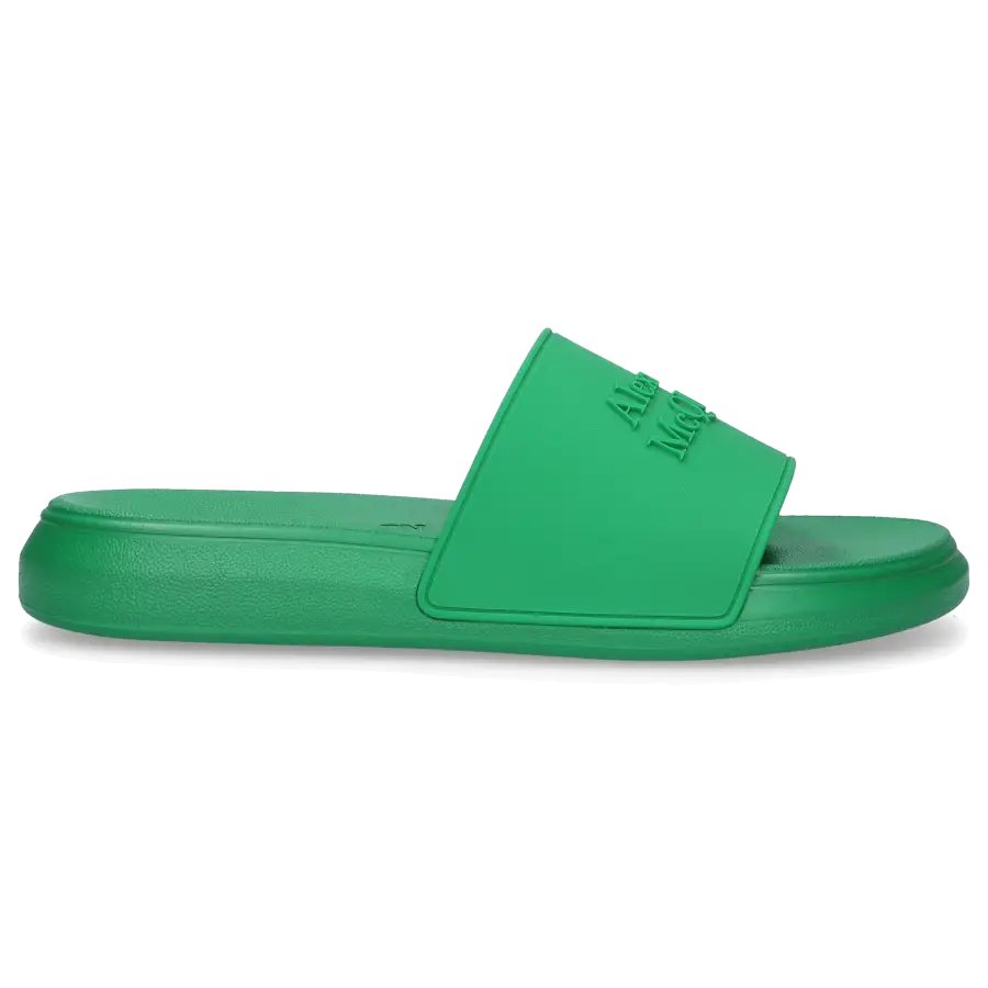 Alexander McQueen - Badeschuhe POOL SLIDE Kautschuk - grün