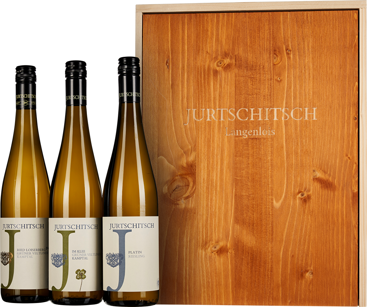 Jurtschitsch 3er-Set Grüner Veltliner & Riesling in Holzkiste