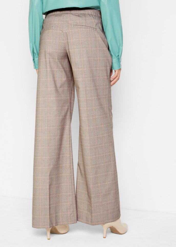 Glencheckhose mit dekorativem Riegel