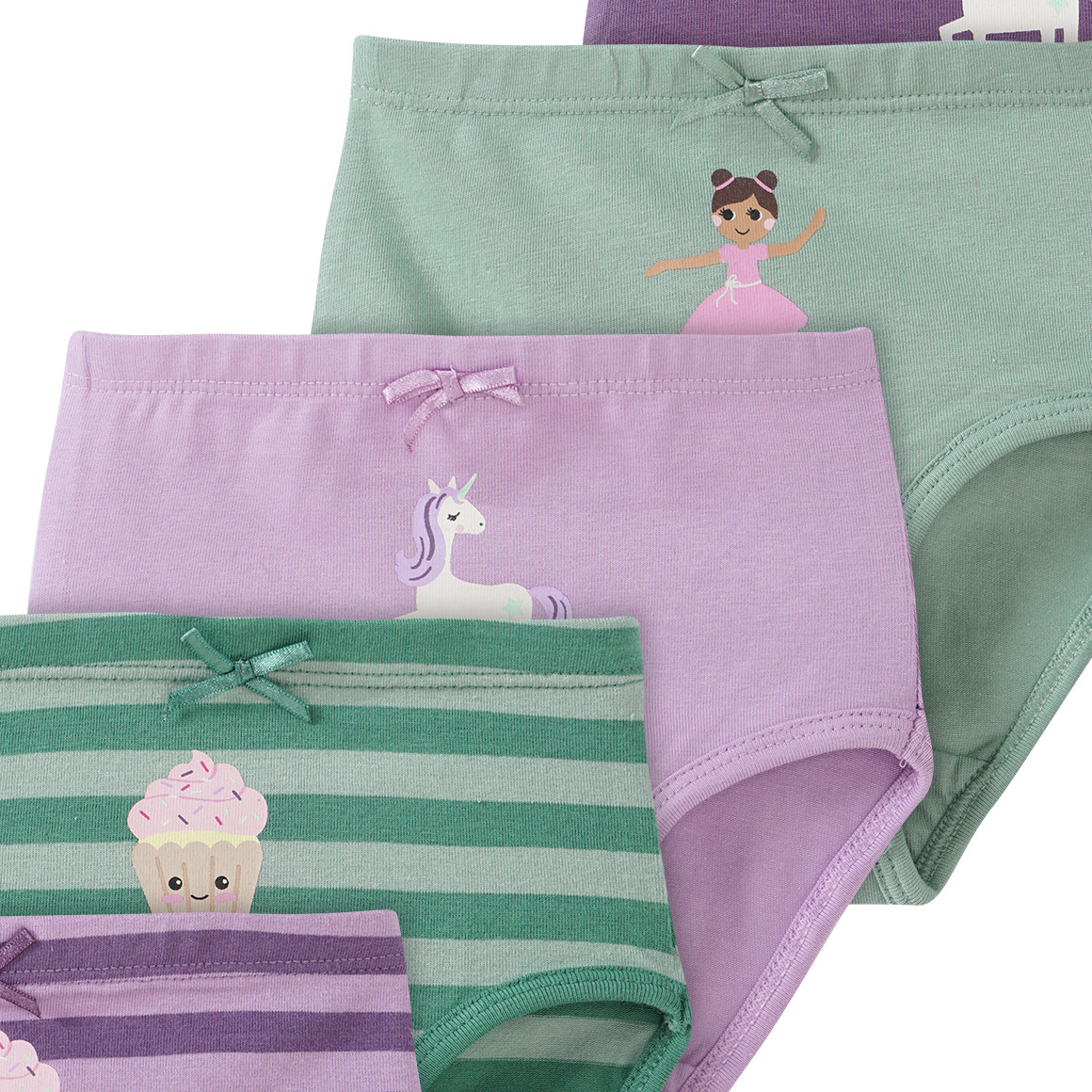 5 Baby Slips in verschiedenen Dessins